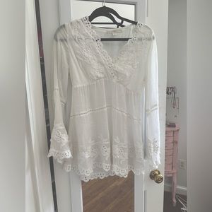 Boston proper white lace mini dress